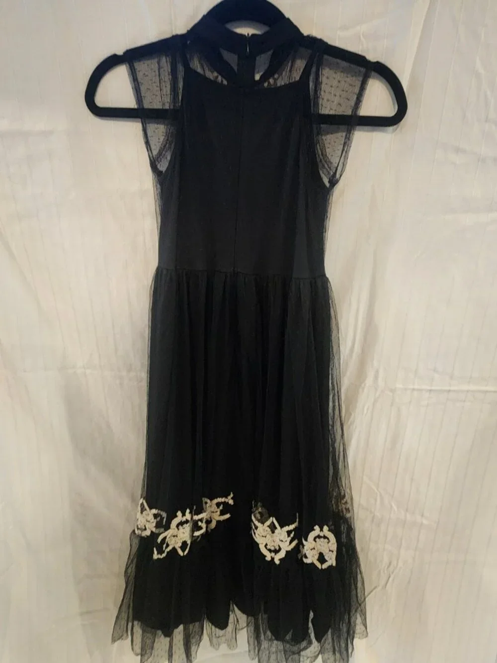 Joyfolie Girls Jolie Embroidered Tulle Maxi Dress Black Size 8